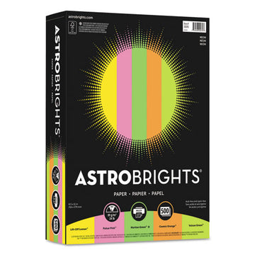 Astrobrights® Color Paper - "neon" Assortment, 24lb, 8.5 X 11, Assorted Neon Colors, 500-ream freeshipping - TVN Wholesale